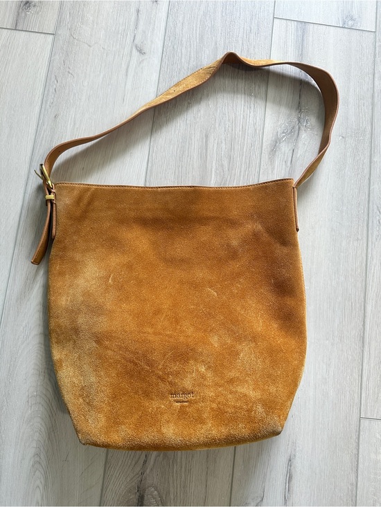 margot Handbags - margot Suede Shoulder Bag in Cognac Brown